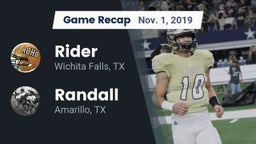 Recap: Rider  vs. Randall  2019