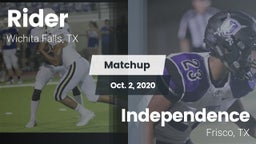 Matchup: Rider  vs. Independence  2020