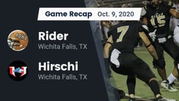 Recap: Rider  vs. Hirschi  2020