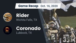 Recap: Rider  vs. Coronado  2020