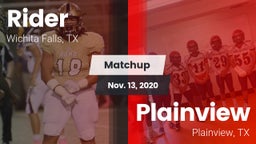 Matchup: Rider  vs. Plainview  2020