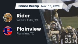 Recap: Rider  vs. Plainview  2020