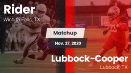 Matchup: Rider  vs. Lubbock-Cooper  2020
