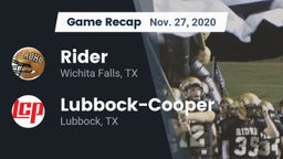 Recap: Rider  vs. Lubbock-Cooper  2020