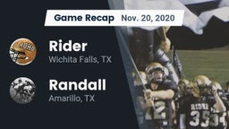 Recap: Rider  vs. Randall  2020