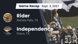 Recap: Rider  vs. Independence  2021