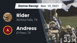 Recap: Rider  vs. Andress  2021
