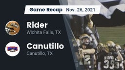 Recap: Rider  vs. Canutillo  2021