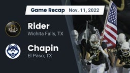 Recap: Rider  vs. Chapin  2022