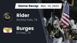 Recap: Rider  vs. Burges  2023