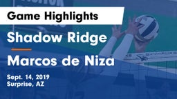 Shadow Ridge  vs Marcos de Niza  Game Highlights - Sept. 14, 2019