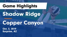 Shadow Ridge  vs Copper Canyon  Game Highlights - Oct. 3, 2019