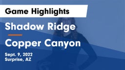Shadow Ridge  vs Copper Canyon  Game Highlights - Sept. 9, 2022