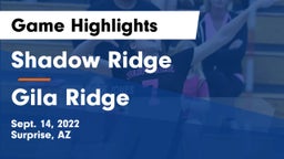 Shadow Ridge  vs Gila Ridge Game Highlights - Sept. 14, 2022