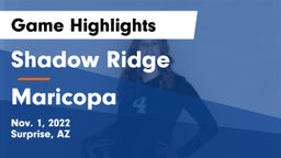 Shadow Ridge  vs Maricopa  Game Highlights - Nov. 1, 2022