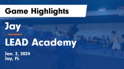 Jay  vs LEAD Academy Game Highlights - Jan. 2, 2024