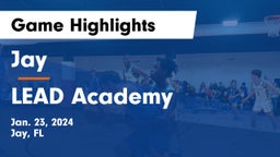 Jay  vs LEAD Academy Game Highlights - Jan. 23, 2024