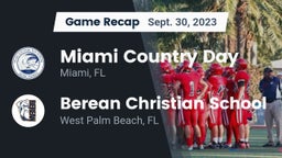 Recap: Miami Country Day  vs. Berean Christian School 2023