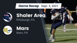 Recap: Shaler Area  vs. Mars  2021