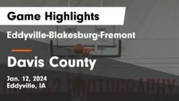 Eddyville-Blakesburg-Fremont vs Davis County  Game Highlights - Jan. 12, 2024