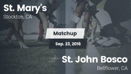 Matchup: St. Mary's High vs. St. John Bosco  2016