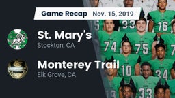 Recap: St. Mary's  vs. Monterey Trail  2019