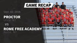 Recap: Proctor  vs. Rome Free Academy  2016