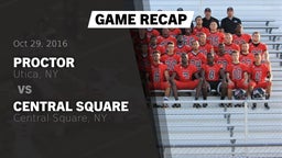 Recap: Proctor  vs. Central Square  2016