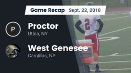 Recap: Proctor  vs. West Genesee  2018