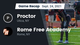 Recap: Proctor  vs. Rome Free Academy  2021