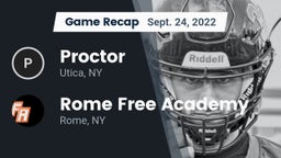 Recap: Proctor  vs. Rome Free Academy  2022