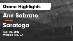 Ann Sobrato  vs Saratoga  Game Highlights - Feb. 22, 2022