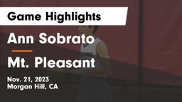 Ann Sobrato  vs Mt. Pleasant Game Highlights - Nov. 21, 2023