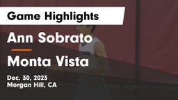 Ann Sobrato  vs Monta Vista  Game Highlights - Dec. 30, 2023
