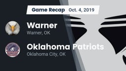 Recap: Warner  vs. Oklahoma Patriots 2019