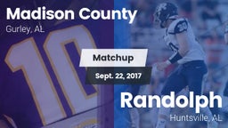 Matchup: Madison County vs. Randolph  2017