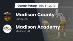 Recap: Madison County  vs. Madison Academy  2019