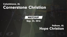 Matchup: Cornerstone Christia vs. Hope Christian  2016