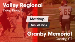 Matchup: Valley Regional/Old  vs. Granby Memorial  2016
