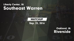 Matchup: Southeast Warren vs. Riverside  2016