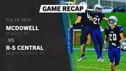 Recap: McDowell  vs. R-S Central  2016