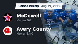 Recap: McDowell   vs. Avery County  2018