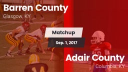 Matchup: Barren County vs. Adair County  2017