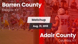 Matchup: Barren County vs. Adair County  2018