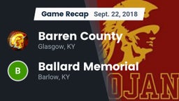 Recap: Barren County  vs. Ballard Memorial  2018
