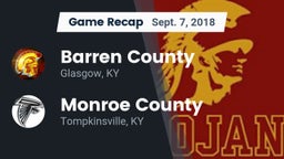 Recap: Barren County  vs. Monroe County  2018