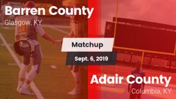 Matchup: Barren County vs. Adair County  2019