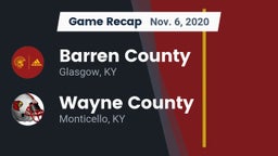 Recap: Barren County  vs. Wayne County  2020