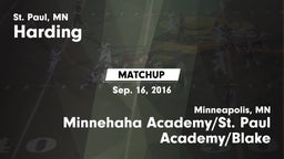 Matchup: Harding vs. Minnehaha Academy/St. Paul Academy/Blake  2016