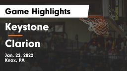 Keystone  vs Clarion  Game Highlights - Jan. 22, 2022